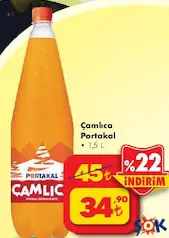 ÇAMLICA PORTAKAL GAZOZ 1,5 L fiyat ve kampanya bilgisi